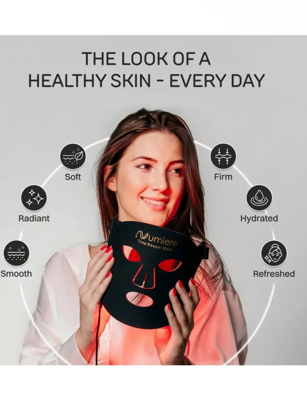 Numiere Time Keeper LED Red Blue Light Face Mask NEW Open Box $249 MSRP - Picture 8 of 13